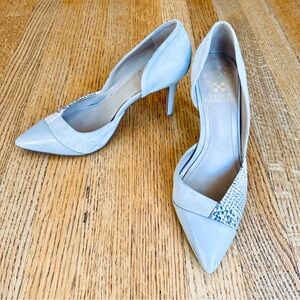 Vince Camuto Taupe and Snakeskin Rare Vintage Multi Neutral Pump, Women's Size 8